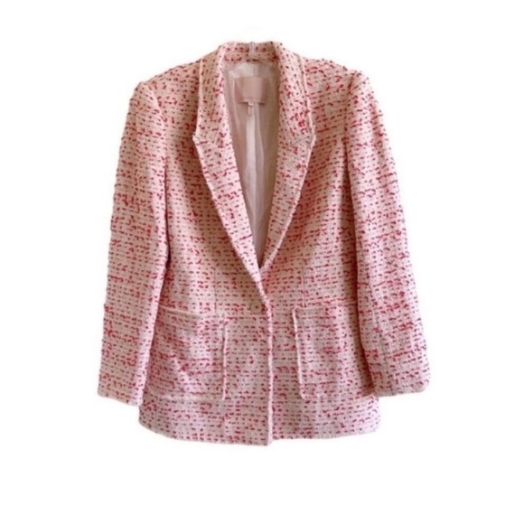 Rebecca Taylor Beckie Tweed Jacket Pink - Picture 6 of 9